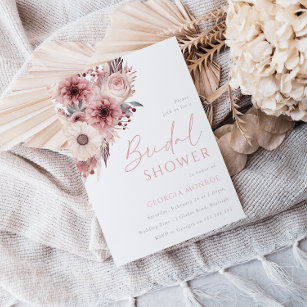 Divine Boho Blush & Rose Bridal Shower Invitation