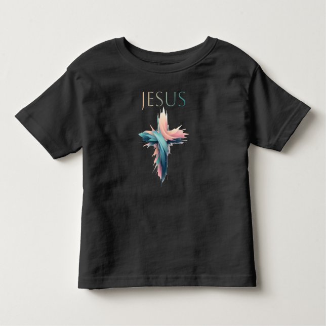 Divine Brushstrokes: The Artful Cross of Jesus Toddler T-Shirt (Front)