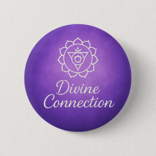 Divine Connection Crown Chakra Spiritual Energy 6 Cm Round Badge