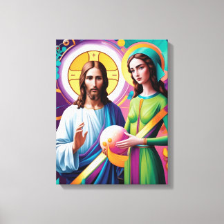 Divine Connection: Jesus and the Martian woman Canvas Print