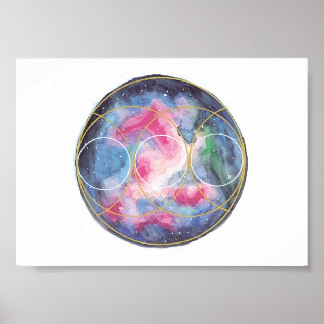 Divine connection poster / crystalgrid template (Front)