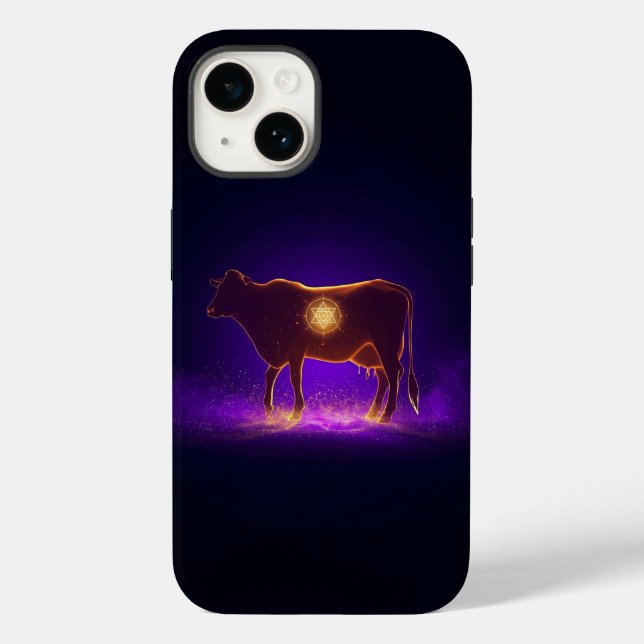 Divine Cow Silhouette | Govardhan Puja Spiritual Case-Mate iPhone Case (Back)