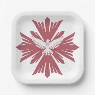 Divine dove of peace paper plate