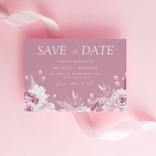 Divine Dusty Pink Rose Wedding Save The Date (Creator Uploaded)