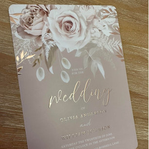 Divine Dusty Rose Blush Floral Wedding Rose Gold