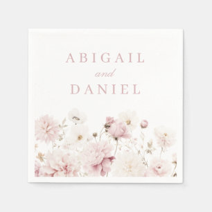 Divine Elegance: Blush Garden Floral Wedding  Napkin