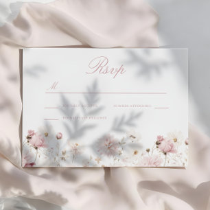 Divine Elegance: Blush Garden Floral Wedding RSVP Card