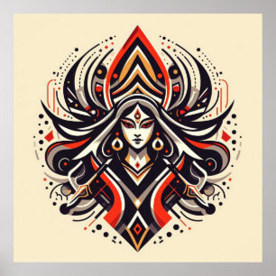 Divine Energy – Abstract Durga   Fraoula Poster