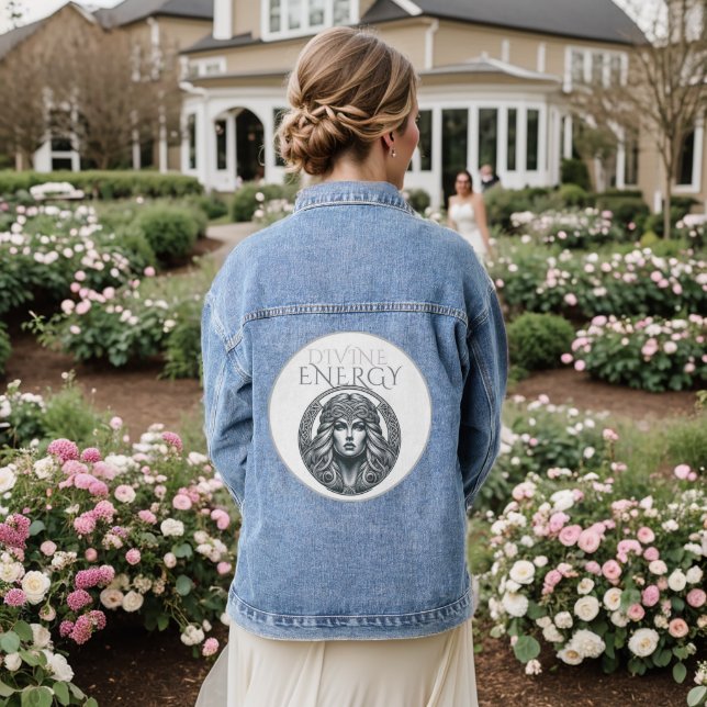 Divine Energy – Mystical power in Celtic design Denim Jacket (Wedding Back)