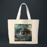 Divine Eye Jumbo Tote Bag<br><div class="desc">The All-Seeing Eye,  or Eye of Providence,  symbolizes divine omniscience,  protection,  and moral oversight,  representing a higher power that watches over humanity. This unique pattern was made by the polymer clay & mixed media artist Deborah K using AI.</div>