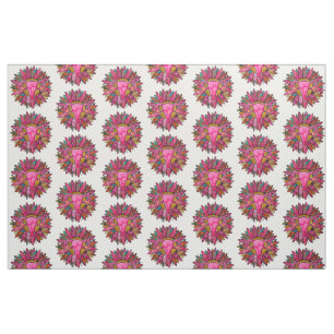 Divine Feminine Uterus Floral Design Fabric