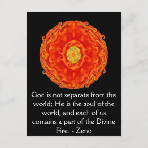Divine Fire QUOTATION BY Zeno of Elea Postcard