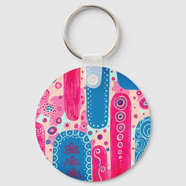 Divine Forms and Shapes Original Abstract Artwork Key Ring (Front)
