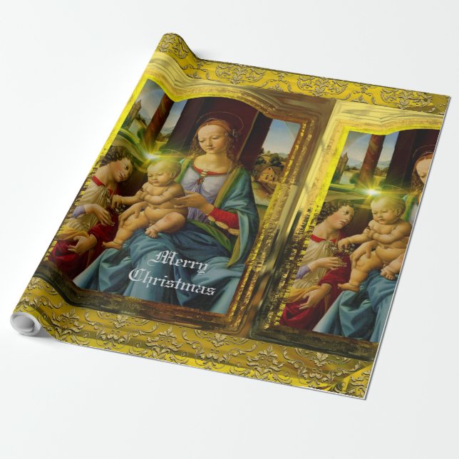 Divine Glory Christmas Personalise Wrapping Paper (Unrolled)