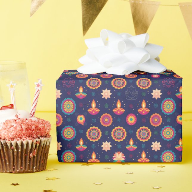 Divine Glow Diwali Wrapping Paper (Birthday Party)