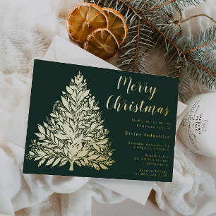 Divine Gold Foil Tree Christmas Party Pine Green