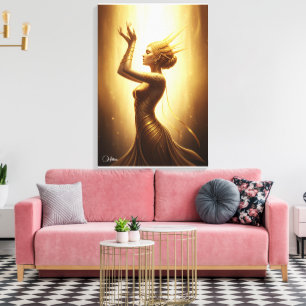 Divine Golden Goddess Canvas Art