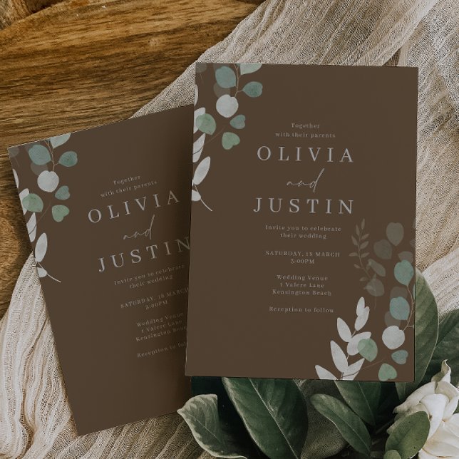 Divine Greenery Wedding Invitation (Creator Uploaded)