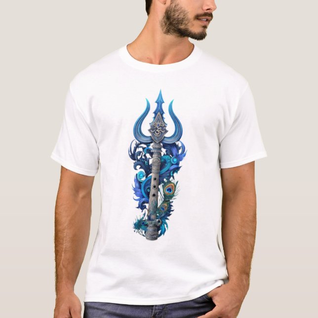 Divine Harmony: Shiva-Krishna Spiritual Fusion Tee (Front)