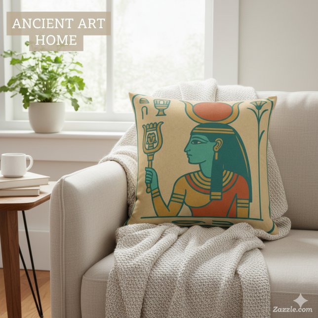 Divine Hathor Egyptian Art & Symbols Cushion (Creator Uploaded)
