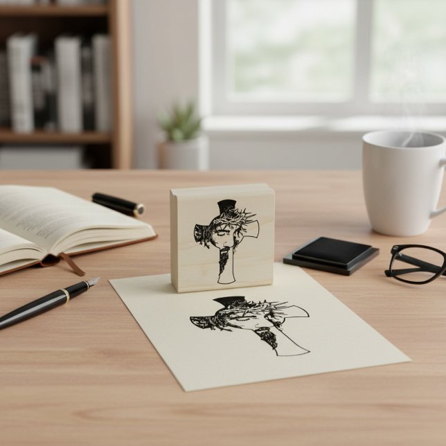 Divine Impressions - Jesus and the Cross Wood Art  Rubber Stamp (Divine Impressions - Jesus and the Cross Wood Art Rubber Stamp)