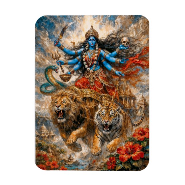 Divine Kali Chariot Magnet (Vertical)