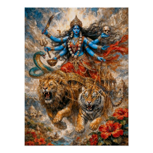 Divine Kali Chariot Poster (Front)