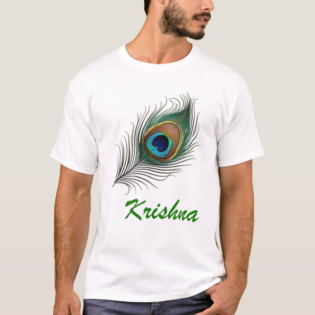 Divine Krishna Peacock Feather T-Shirt Design! (Front)