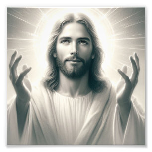 Divine Light: A Portrait of Lord Jesus Christ Photo Print