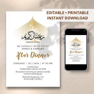 Divine Light & Celestial Glow Iftar Dinner Invitation