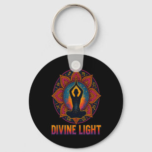 Divine Light Mandala Yoga Spiritual Design  Key Ring