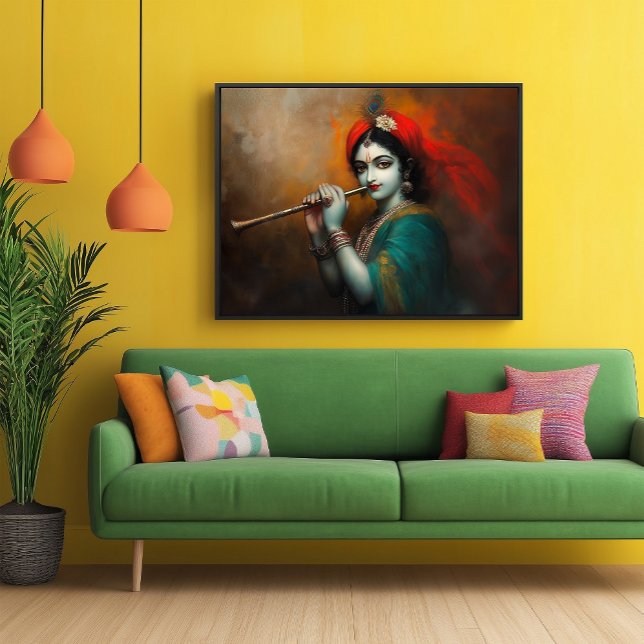 Divine Lord Krishna Baroque Antique Style  Poster (Creator Uploaded)