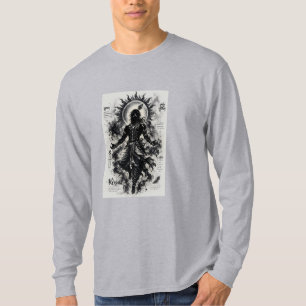 Divine Lord Krishna Dark Silhouette Grunge Art T-Shirt