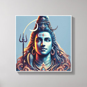 Divine Majesty: Lord Shiva in Celestial Splendour Canvas Print