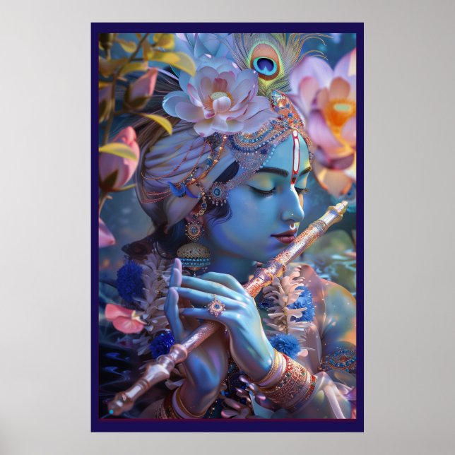 Divine Melody: Lord Krishna Poster (Front)