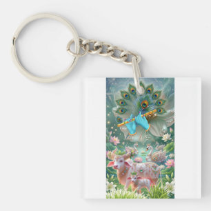 Divine Melody of Lord Krishna: Sacred Flute, Sacre Key Ring