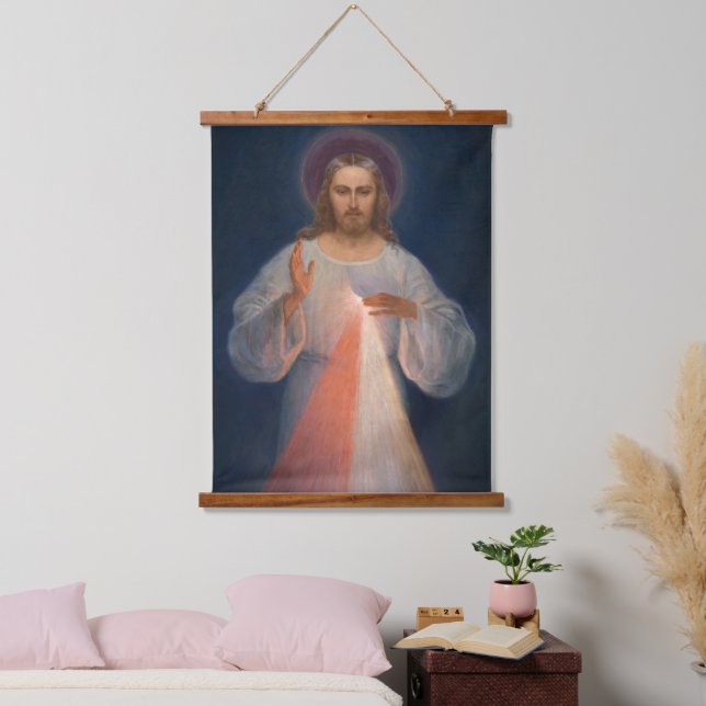 Divine Mercy by Kazimierowski Eugene Hanging Tapestry (Bedroom)