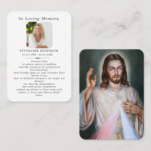 Divine Mercy Catholic Jesus Funeral Prayer Card