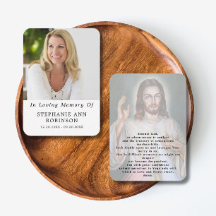 Divine Mercy Catholic Jesus Funeral Prayer Card