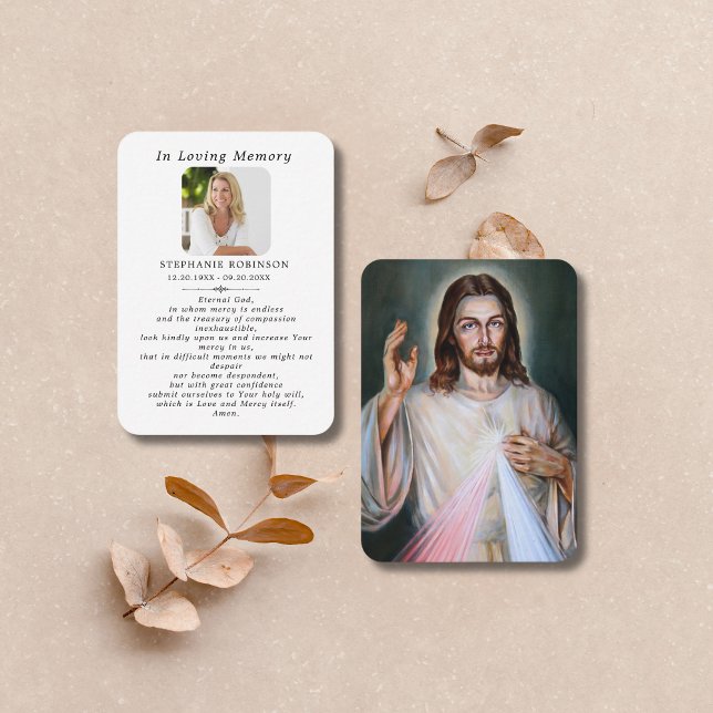 Divine Mercy Catholic Jesus Funeral Prayer Card (Creator Uploaded)