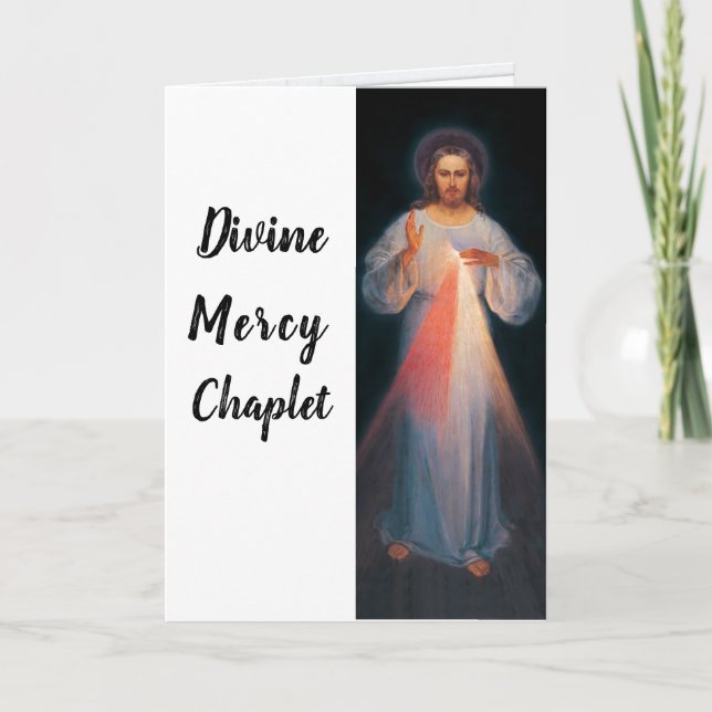 Divine Mercy Chaplet Folded Greeting Card (Front)