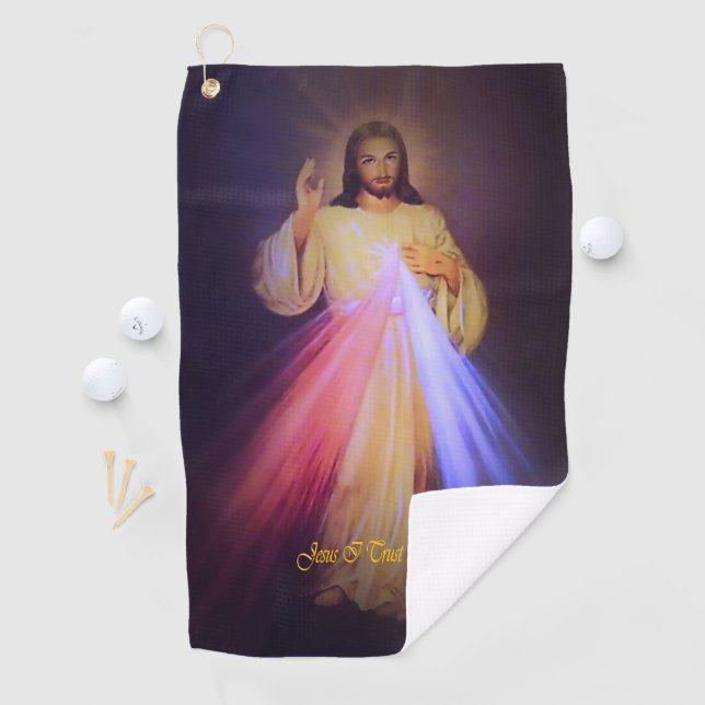 Divine Mercy Gold Golf Towel (InSitu)