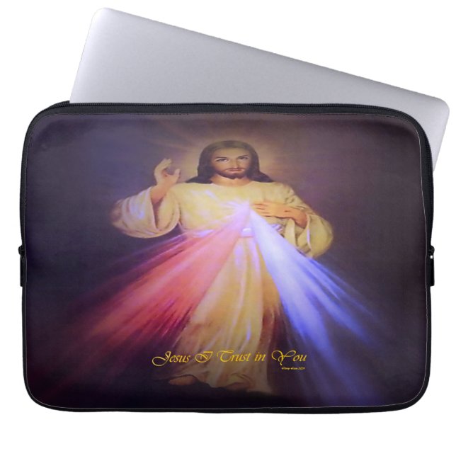 Divine Mercy Gold Laptop Sleeve (Front)