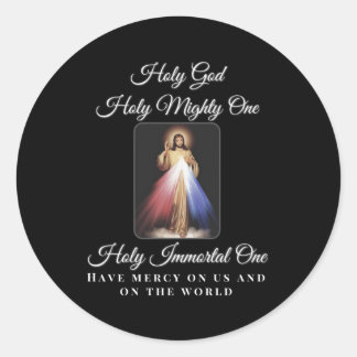 Divine Mercy Holy God Holy Mighty One Prayer Catho Classic Round Sticker