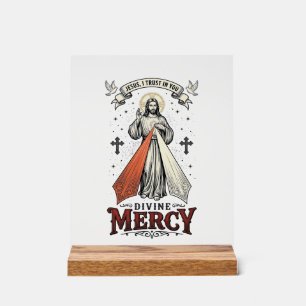 Divine Mercy Jesus I Trust in You Vintage Shirt De Acrylic Sign
