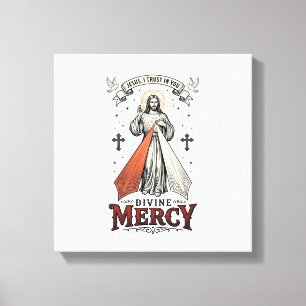 Divine Mercy Jesus I Trust in You Vintage Shirt De Canvas Print