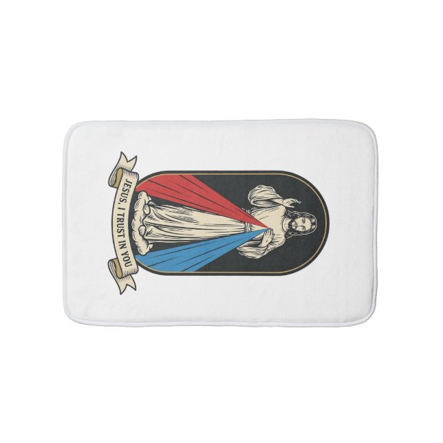 Divine Mercy Jesus Vintage Bath Mat (Front)