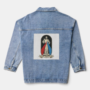 Divine Mercy Jesus Vintage Denim Jacket