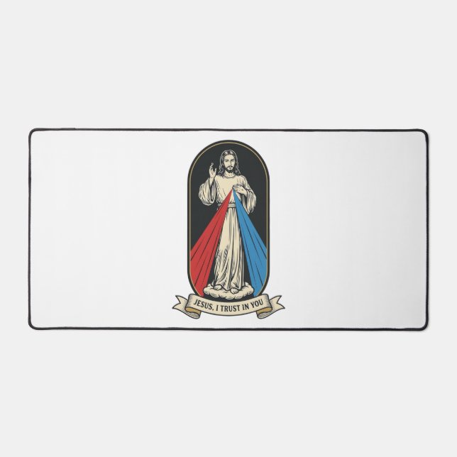 Divine Mercy Jesus Vintage Desk Mat (Front)
