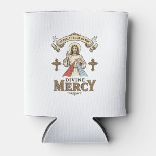 Divine Mercy Jesus Vintage Engraving Religious Shi Can Cooler